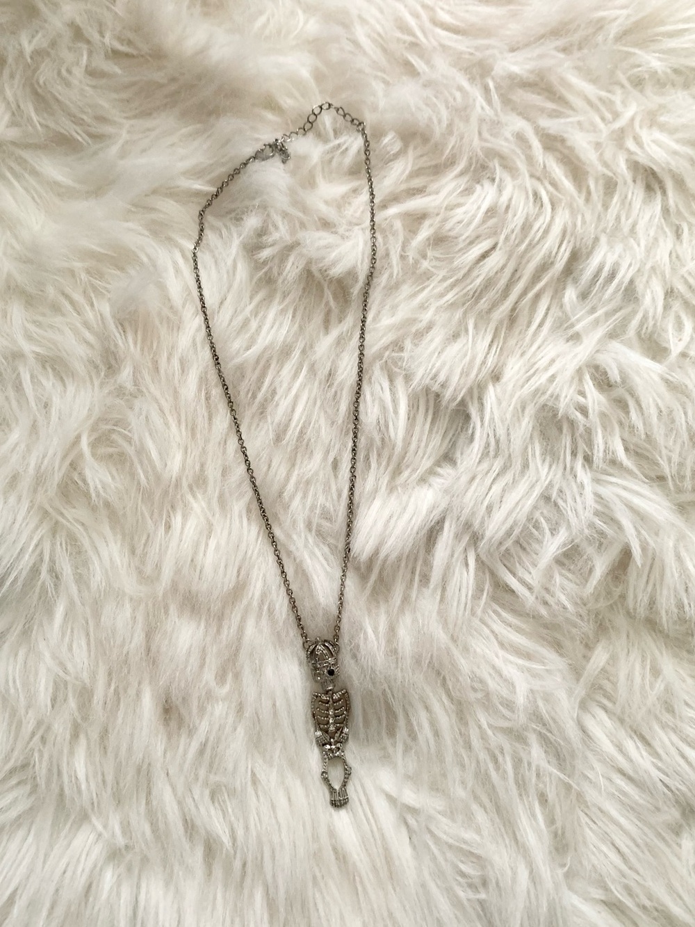 Y2K Style Skeleton King Silvertone Gothic Necklace